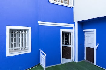 BLUE AND WHITE HOUSE